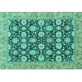 thumbnail image 1 of Ahgly Company Indoor Rectangle Abstract Turquoise Blue Modern Area Rugs, 5' x 7', 1 of 4