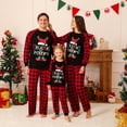 thumbnail image 3 of 95% Polyester Matching Family Pajamas Sets Christmas PJ's Deer Letters Print Top and Pants Bottom Sleepwear, 3 of 14