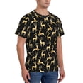 thumbnail image 2 of Vsdgher Christmas Gold Deers Print Men's Dry Fit Mesh Athletic Shirts Moisture Wicking Tennis T-Shirt Tops, 2 of 8
