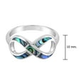 thumbnail image 5 of Eternity of Love Infinity Rainbow Abalone Shell Sterling Silver Band Ring-10, 5 of 6