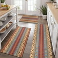 thumbnail image 2 of Red and Yellow Geometric Striped Pattern Kitchen Rugs Sets Of 3,Kitchen Runner Rugs Non Skid Washable,Decorative Kitchen Floor Mats for Kitchen,Sink,Laundry,17"x30"+ 17"x47" + 17"x59", 2 of 6