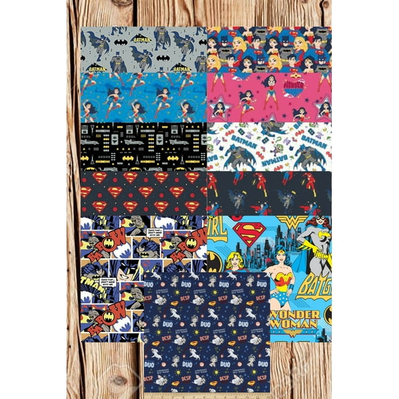 Assorted DC Super Heroes Fabric - 1 lb Scrap Bundle