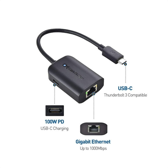 Cable Matters ADAPTADOR USB C a Gigabit Ethernet con carga de 100 W Co