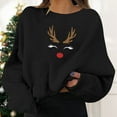 thumbnail image 2 of HNMKIU Hauts pour Femmes Chandails en Molleton de Noël Pulls de Vacances pour Femmes Imprimé Graphique Col Rond Manches Longues, 2 of 4