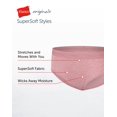 thumbnail image 2 of Hanes Originals Girls' SuperSoft Hipster Underwear, 5-Pack Assorted 6, 2 of 5