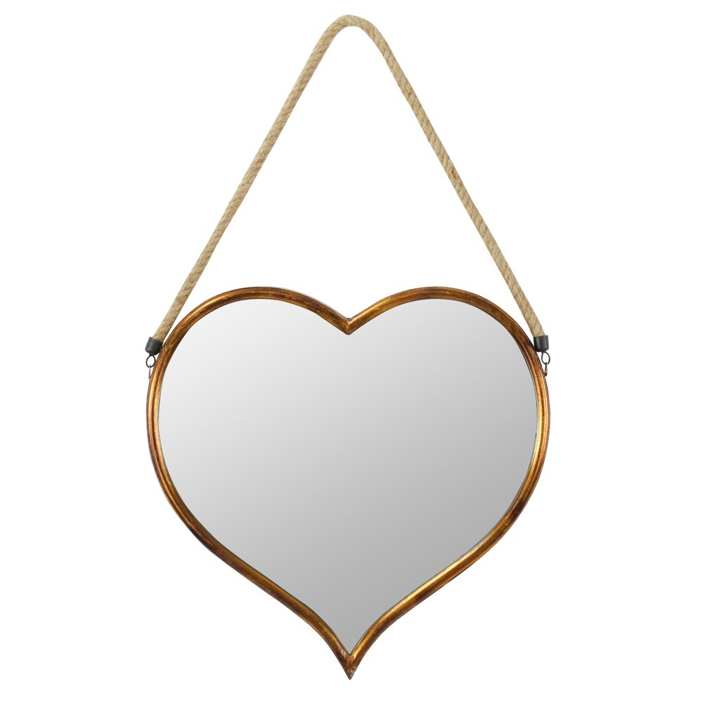 Kiera Heart Wall Mirror Gold 28" x 18" by Aspire