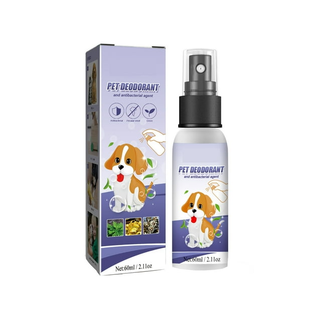 Desodorante en barra para mascotas, spray desodorizante para eliminar olores en interiores, fresco y natural (60 ml) (compre 2 y ahorre un 10 %) Autorización