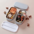 thumbnail image 4 of 2set Microwavable 2 Layer Lunch Box with Compartments Leakproof Bento Box Food Container Lunch Box Gray & Green, 4 of 7