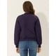 thumbnail image 3 of Chaqueta bomber acolchada con cremallera y mangas largas raglán para mujer con bolsillos Morado Oscuro XS, 3 of 5
