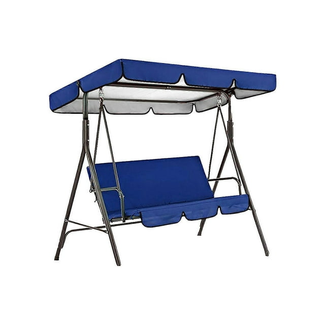 Swing Canopy Cover 190T Oxford Cloth Waterproof Swing Sunshade for Outdoor Patio Courtyard Blue