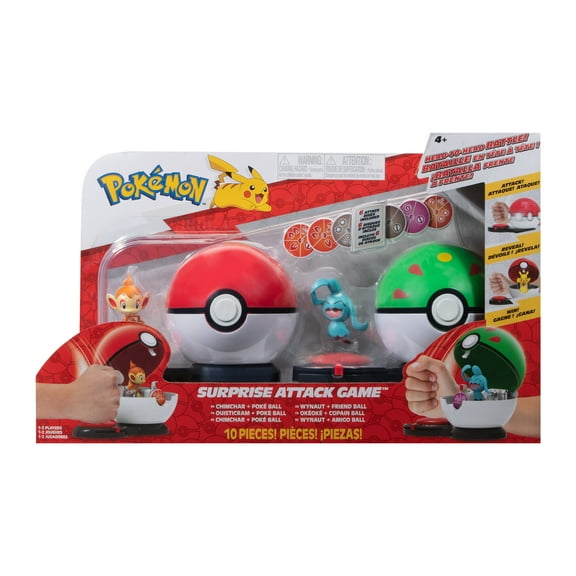 Pokémon Surprise Attack Poke Ball Battle Game - Chimchar with Poké Ball vs Wynaut with Friend Set