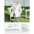 thumbnail image 2 of KINGYES Folding Adjustable Adirondack Chairs with Ottoman & 2 Cup Holders Set of 2, HDEP Multifunctional Adirondack Chair with Footrest, White, 2 of 4