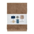 thumbnail image 2 of Authentic Hotel and Spa  Turkish Cotton Squares Embroidered Latte Brown 4-piece Washcloth Set, 2 of 2