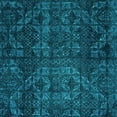 thumbnail image 1 of Ahgly Company Machine Washable Indoor Square Abstract Turquoise Blue Modern Area Rugs, 8' Square, 1 of 4