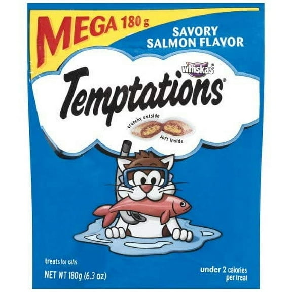 Temptations Cat Treats Savory Salmon Flavor 6.3 oz (Pack of 6)