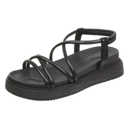 

Flat Sandals for Women Girls 2023 Summer Travel Strappy Slip Sandals Casual Open Toe Fisherman Sandal Cute Low Wedge Gladiator Sandals