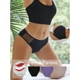 thumbnail image 1 of 3pcs/set Taille Polka Dot Dentelle Patchwork Culotte Menstruelle, 1 of 4