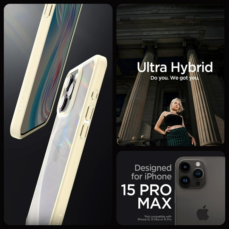 Spigen Ultra Hybrid Designed for iPhone 15 Pro Max Case (2023),  [Anti-Yellowing] [Military-Grade Protection] - Crystal Clear