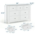 thumbnail image 3 of Commode Moderne à 7 Tiroirs, Commode en Bois pour Chambre, Commode Double à Rangement Profond pour Salon, Couloir, Organisation d'Entrée, 3 of 10