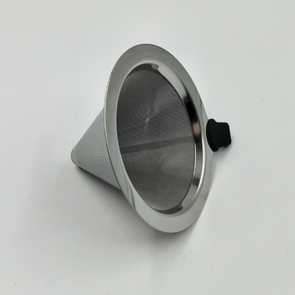 HOMEMAXS Stainless Cone Dripper Reusable Single Serve Coffee Maker (101x80mm)