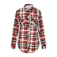 thumbnail image 4 of lcziwo 2024 Plaid Shirt Jackets for Women,Women's Flannel Plaid Shacket Long Sleeve Button Down Chest Pocketed Shirts Jacket Coats, 4 of 8
