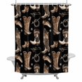 thumbnail image 2 of Cowboy Boots Watercolor Style Shower Curtain for Bathroom Decor, Vintage Western Desert Waterproof Fabric Shower Curtain, 60"x72" Set with 12 Hooks, 2 of 9
