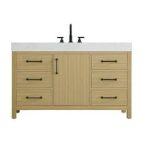 Elegant Kitchen and Bath 54 inch Single Bathroom Vanity In Honey Brown