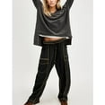 thumbnail image 3 of Lentta Womens Baggy Barrel Pants Wide Leg Lounge Drawstring Sweatpants with Pockets, 3 of 7