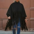 thumbnail image 1 of Woman's Long Sleeve Fashion Solid Color High Neck Lantern Sleeve Tassel Design Tops, 1 of 9