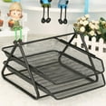 thumbnail image 6 of Yatlte Mesh Desk Organizers, 2-Tier Mesh Paper Tray, Desk Organizer Tray, File Storage, Mesh Paper Tray, File Organizer Paper Letter for Letters, Paper, Mail, Postcard, Documents, 6 of 7