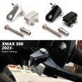 thumbnail image 4 of Palanca de Freno de Motocicleta, Soporte de Interruptor de Freno de Bloqueo de Estacionamiento para XMAX X-MAX 300 XMAX300 2023 2024, Color Negro, 4 of 6