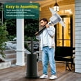 thumbnail image 4 of RIEDHOFF 48,000 BTU Patio Heater, Propane Stainless Steel Patio Heater With Wheels, Outdoor Propane Heaters for Backyard, Garden, Patio, Porch and Pool, Gray, 4 of 7