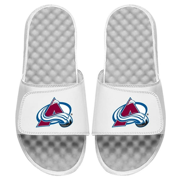 Men's ISlide White Colorado Avalanche Primary Logo Slide Sandals