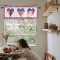 thumbnail image 6 of Kitchen Curtain Valance, 4th of July Love Heart Rod Pocket Tier Curtain, Red Stripes Star Independence Day Short Half Window Treatments for Living Room Bedroom, 54 x 18 Inch, 1 Panel, 6 of 6