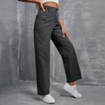 thumbnail image 5 of Kopltyrfg Womens Casual Cargo Pants High Waisted Wide Leg Trousers Palazzo Y2k Streetwear Pants for Women with Pockets (Gray,S), 5 of 9