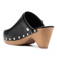 thumbnail image 3 of YDN Women Classic Closed Round Toe Mules Platform Mid Heels Slip On Buckle Strap Studded Sandals Casual Party Daily Outfit Shoes Size 5.5 Black, 3 of 4