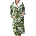 thumbnail image 1 of Women's Fleece Plush Robe Long Warm Plush Bathrobe Loungewear Jacket Printed Comfort Robe, 1 of 5