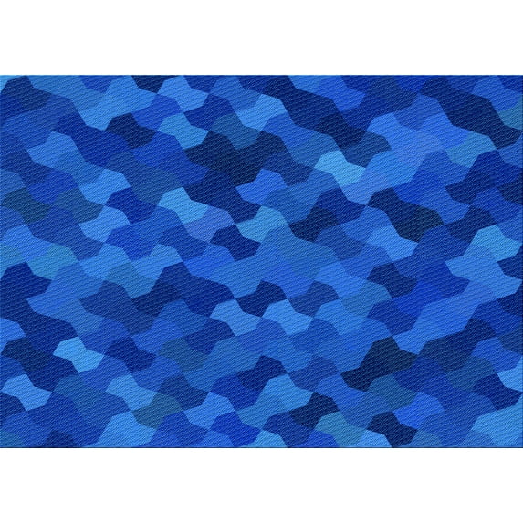 Ahgly Company Machine Washable Indoor Rectangle Transitional Neon Blue Area Rugs, 8' x 12'