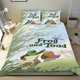 thumbnail image 1 of Rana y Sapito Conjunto de sábanas temático, trío de piezas, cómodo y amigable con la piel, diseño único, regalo de decoración para el hogar para familiares, amigos y fans,140cm *210cm, 1 of 6