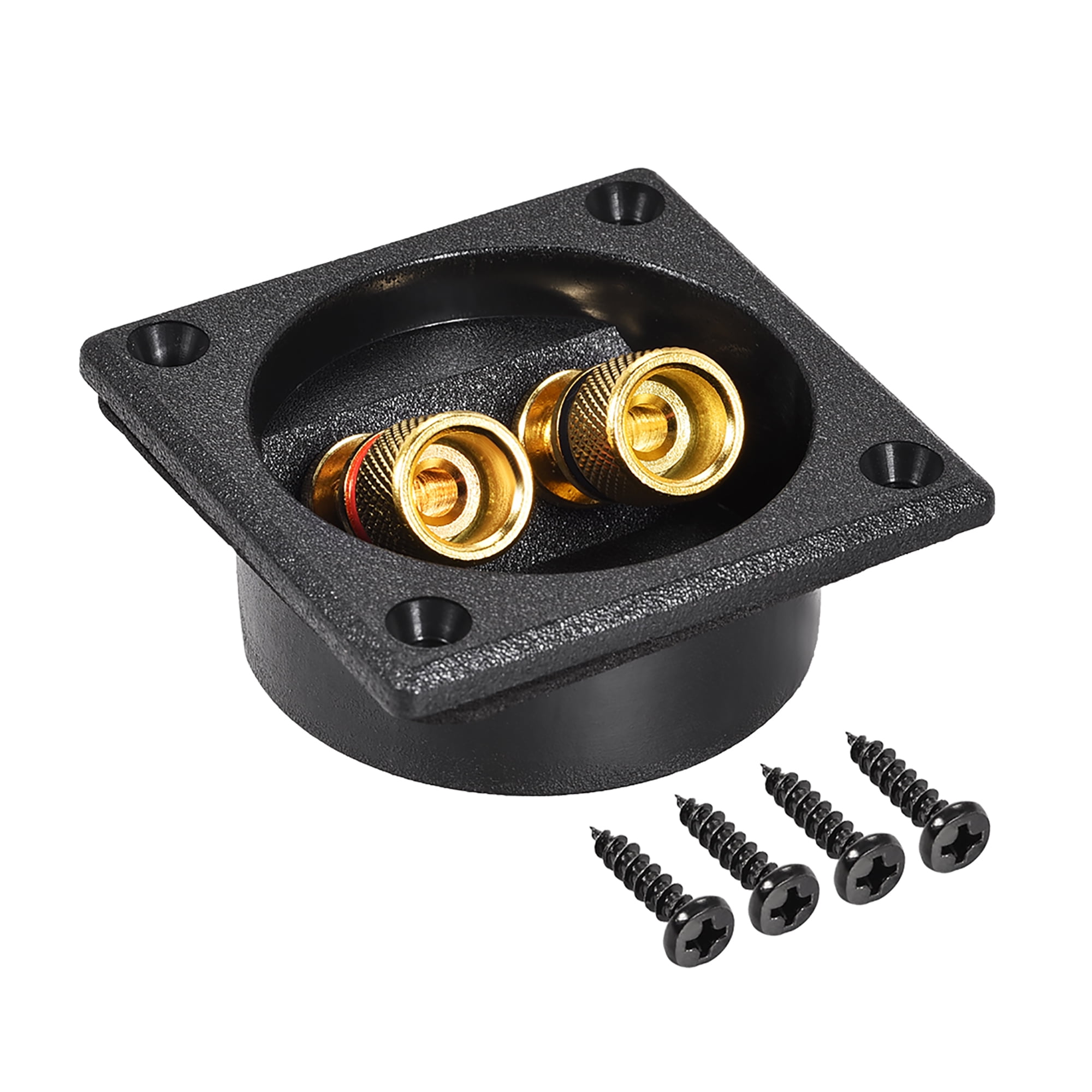 Unique Bargains 2Way Square Speaker Box Terminal Binding Post Stereo Screw Connectors Subwoofer