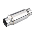 thumbnail image 1 of Lcgp 3"" Inlet Universal Resonator 3"" Outlet 12"" Overall Length Stainless Steel Performance Muffler Polished Straight Through Design Deep Tone, 1 of 5