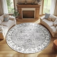 thumbnail image 1 of Alfombra Circular Vintage Floral Jinchan de 2.1 m Gris, 1 of 4
