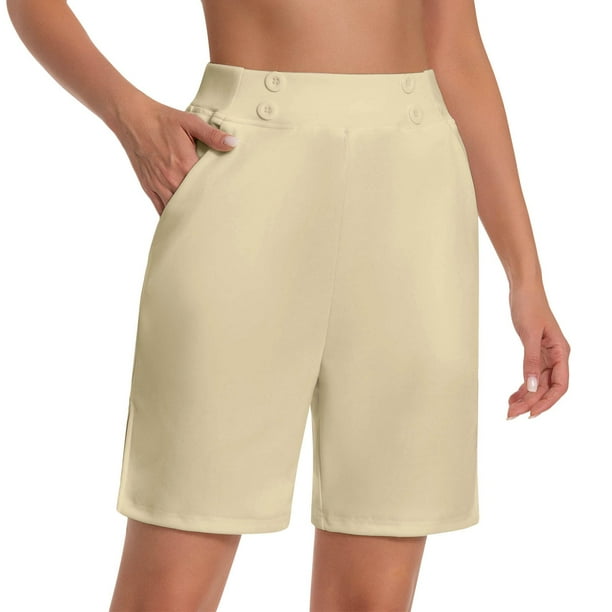 WILLBEST Pantalones Capri Casuales para Mujer, de Verano, Elásticos, Hasta La Rodilla, para Entrenamiento, Yoga, Informales, con Cintura Elástica, con Bolsillos, 143 Grande