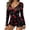 Y-Black, variant on JIAYUE Women Bodysuit Pajamas Long Sleeve V Neck Button Front Cute Print Stretchy Loungewear Romper for Casual Wear