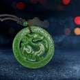 thumbnail image 2 of Hollow Jade Pendant Necklace - Green Carved Medal Jewelry, Handcrafted Collectible Accessory, 2 of 6
