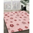 thumbnail image 3 of Ahgly Company Machine Washable Indoor Round Transitional Light Rose Pink Area Rugs, 3' Round, 3 of 7
