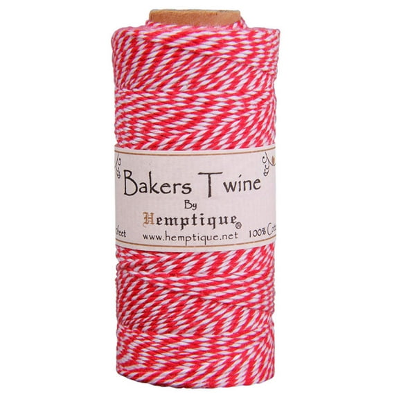 Hemptique Bakers Twine - Red and White, Single Spool