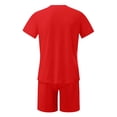 thumbnail image 5 of Summer Men's 2-Piece Set, Short Sleeve Tee and Shorts, Sports and Leisure Trendy Outfit For Spring Summer Vacation and Casual Wear,Red,5XL, 5 of 5