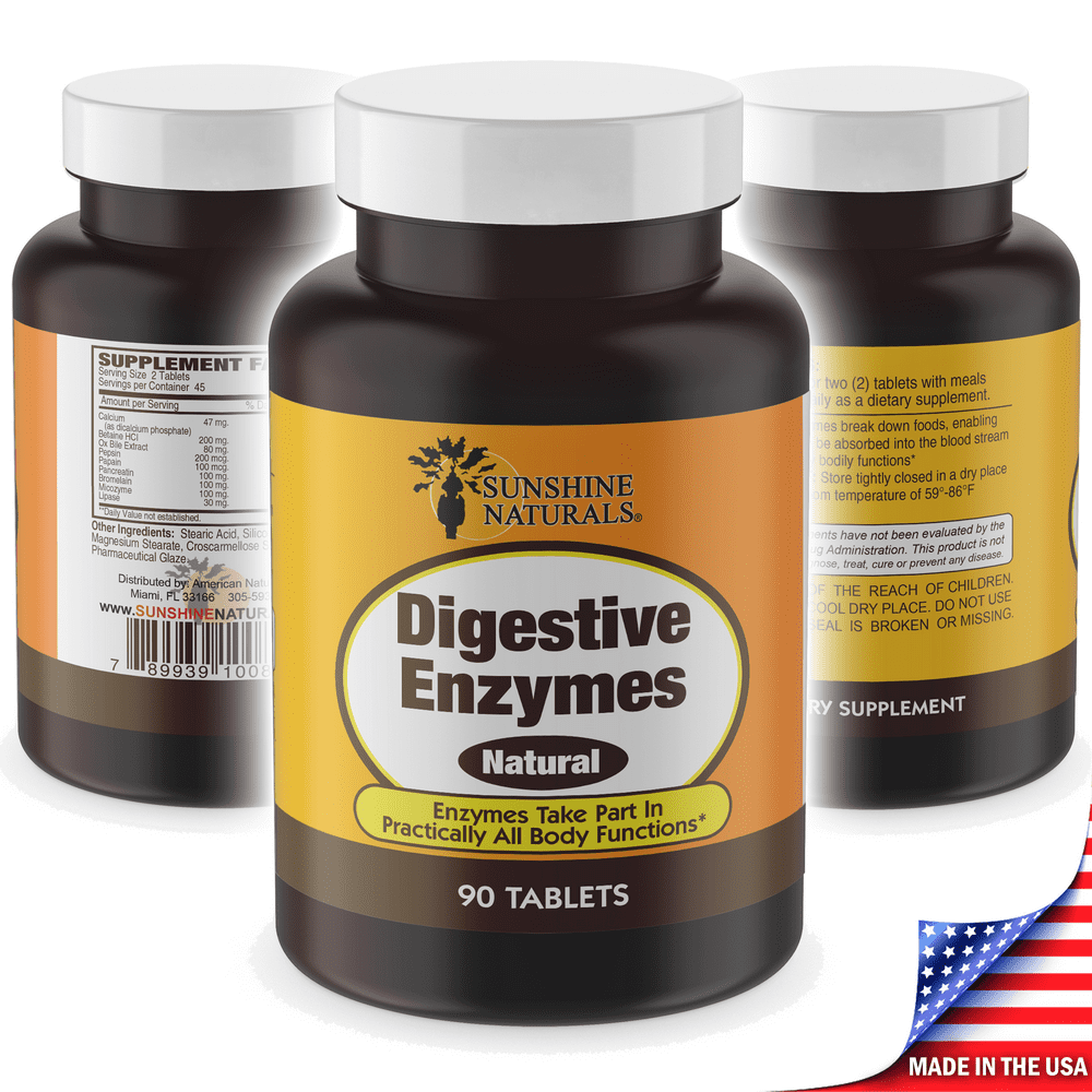 Sunshine Naturals Digestive Enzymes Dietary Supplement, 120 Tablets