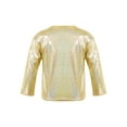 thumbnail image 2 of renvena Boys Girls Crop Top Metallic Shiny Long Sleeve Tank Top T-Shirt Toddler Sequins Dance Leotard Hip Hop Outwear, 2 of 7